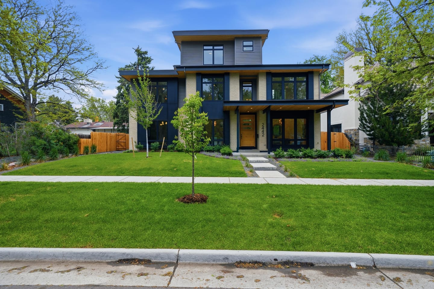 Front elevation and lawn at 2442 S Saint Paul Street, Denver