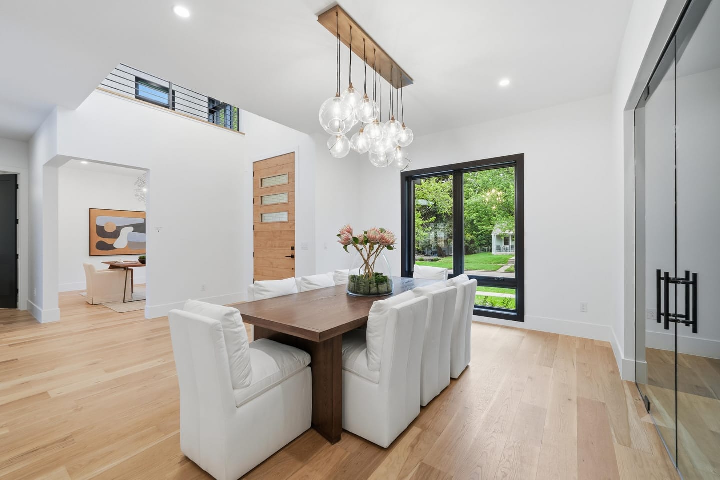 Dining room with dark tile feature wall at 2442 Saint Paul