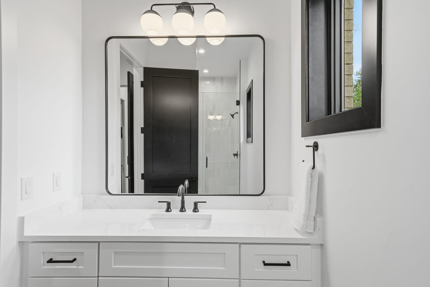 Bathroom with glass shower enclosure