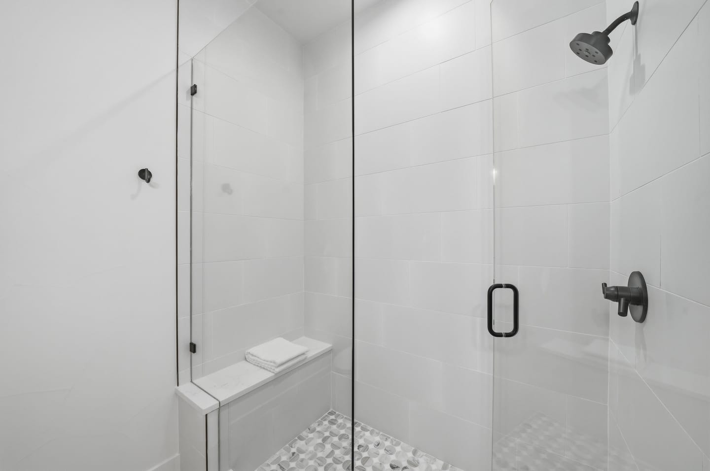 Bathroom with glass shower enclosure